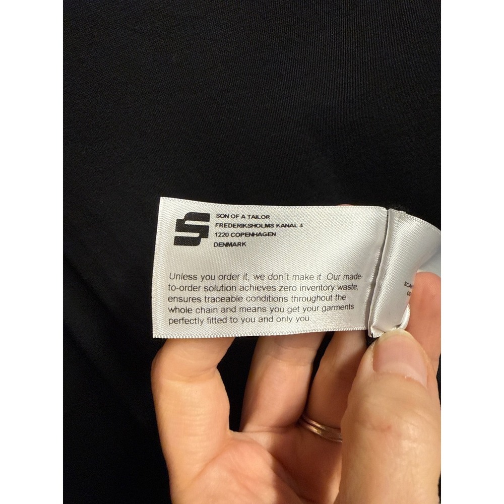 A19 SON of a TAILOR Mens Black 100% Supima Cotton Short Sleeve Crew Neck T-Shirt - Picture 7 of 7